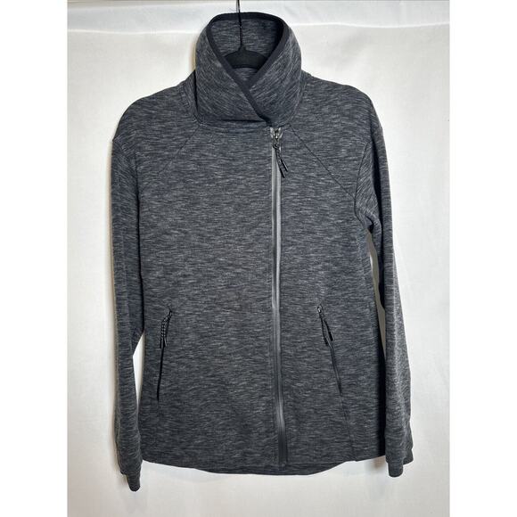 Champion Women’s Medium Mock Neck Full Zip Up Long Sleeve Sweatshirt Charcoal - Picture 1 of 9